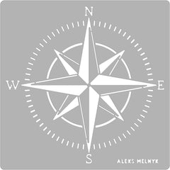 Custom Compass Rose Stencil Small, Nautical Stencil for Painting on Wood, Template Craft Wood Burning