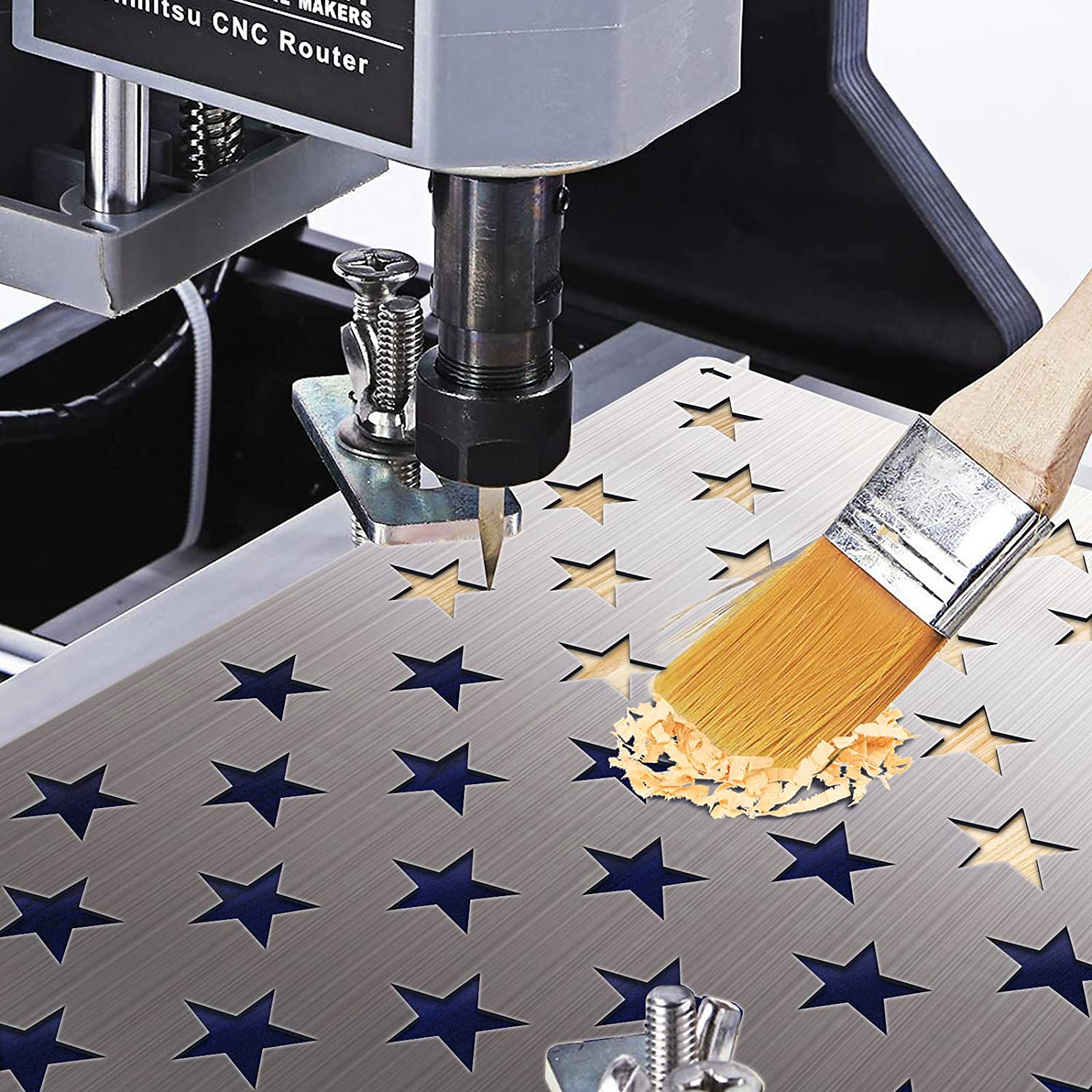 Custom Metal American Flag 201 Stainless Steel 50 Stars Stencil, for Carving Stars on Wood, Fabric, Paper