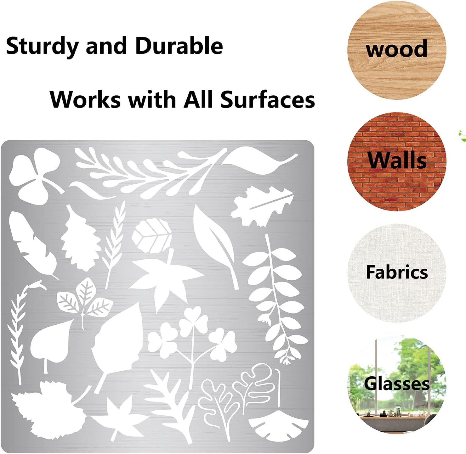 6.3 Inch Metal Leaf Stencil Maple Tropical Leaves Clover Painting Reusable