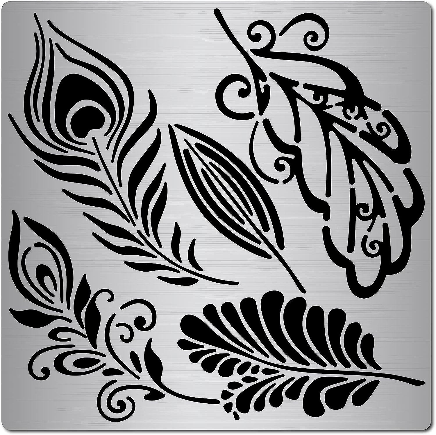 Stainless Steel Metal Stencils Floral Painting Reusable Templates Journal Tool for Painting on Wood, Wood Burning, Pyrography