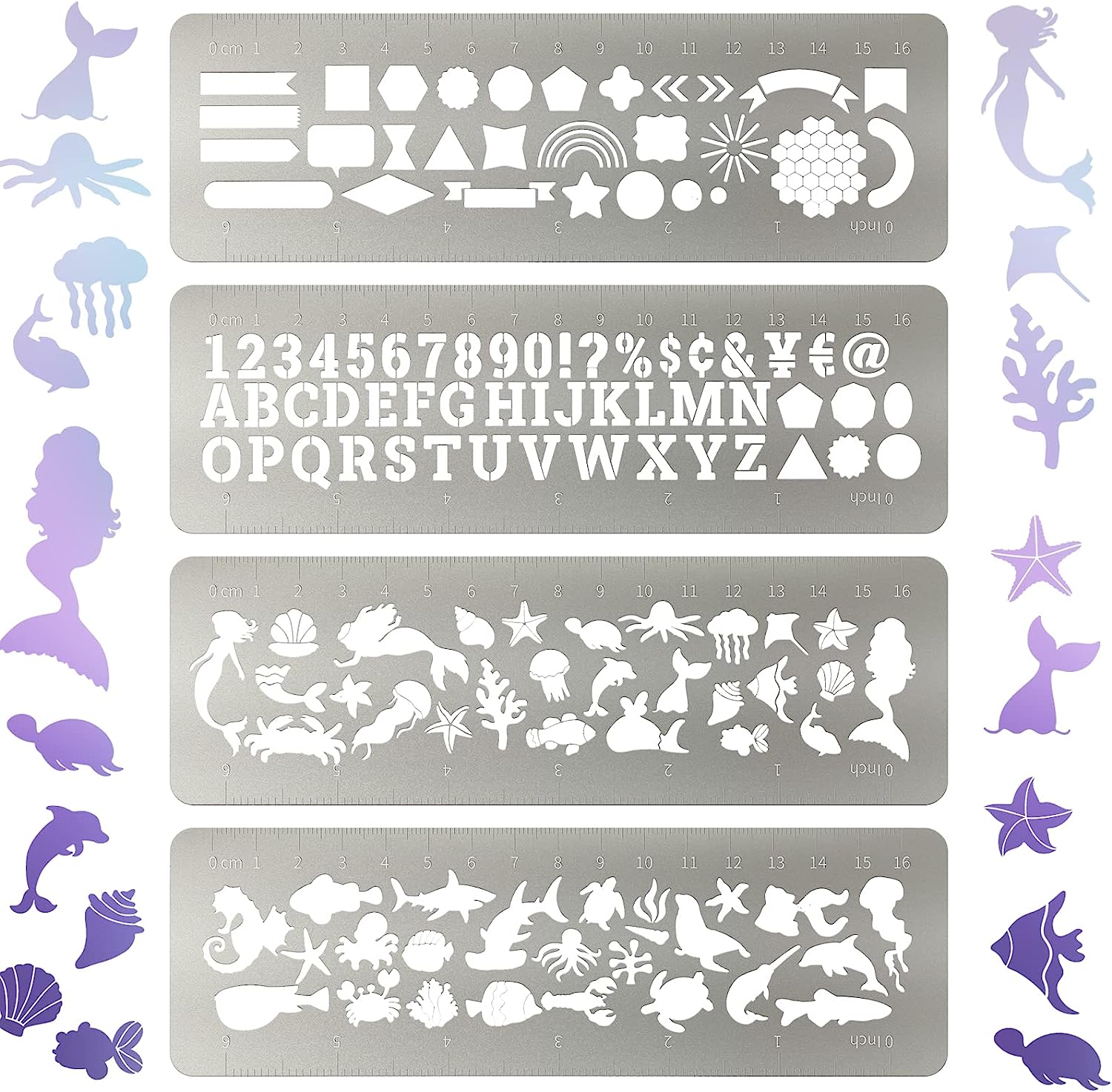 Chemical Etching Metal Stencil Bookmark Metal Journal Stencil Ruler Stainless Steel