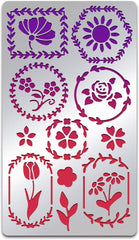 Custom Vines Flowers Border Metal Stencil via Chemical Etching Process