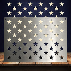Custom Metal American Flag 201 Stainless Steel 50 Stars Stencil, for Carving Stars on Wood, Fabric, Paper