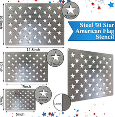 Stencil Steel 50 Star American Flag Stencil Template for Labor Day Independence Day Wood Wall Art Craft