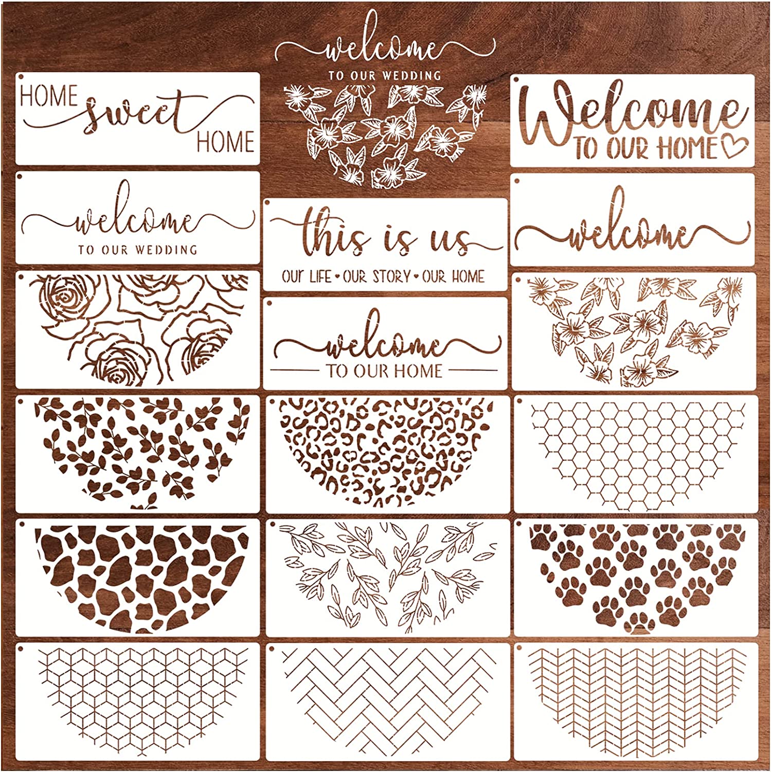Wood Burning Stencil Flowers Stainless Steel Metal Stencils Template for  Wood Carving Drawing Engraving and Scrapbooking